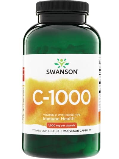 Swanson Swanson Premium Vitamin C with Rose Hips, 1000mg, 250 capsules