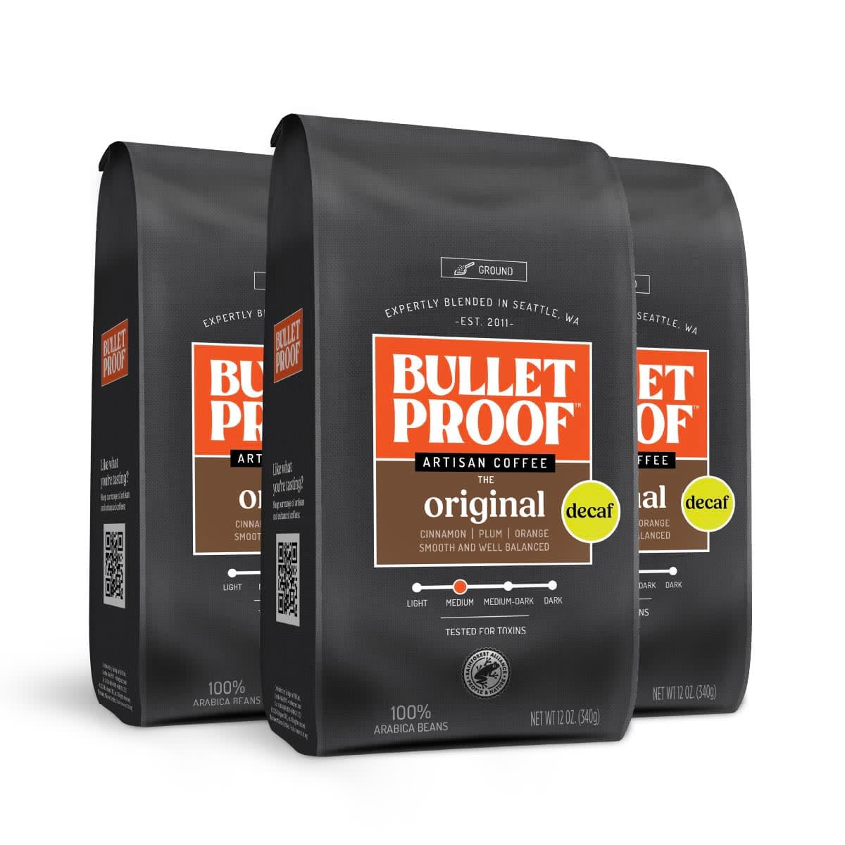 Bulletproof Bulletproof Original Decaf Ground Coffee, 3 pack