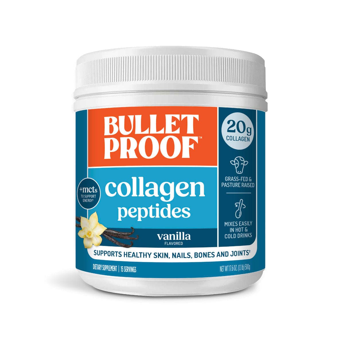 Bulletproof Vanilla Collagen Peptides, 17.6 oz.